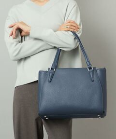 MK MICHEL KLEIN BAG / エムケーミッシェルクランバッグ トートバッグ | [2WAY/A4収納可]合成皮革ポイントデザイントートバッグ