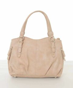 MK MICHEL KLEIN BAG / エムケーミッシェルクランバッグ トートバッグ | [2WAY]シャイニーカラーベルトデザインラウンドトートバッグ