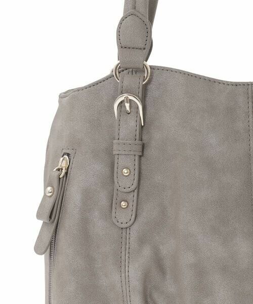 MK MICHEL KLEIN BAG / エムケーミッシェルクランバッグ トートバッグ | [2WAY]シャイニーカラーベルトデザインラウンドトートバッグ | 詳細10