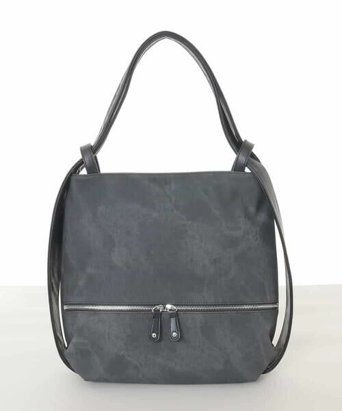 MK MICHEL KLEIN BAG / エムケーミッシェルクランバッグ トートバッグ | [2WAY/A4収納可]デニム風デザイン変形トートバッグ | 詳細1