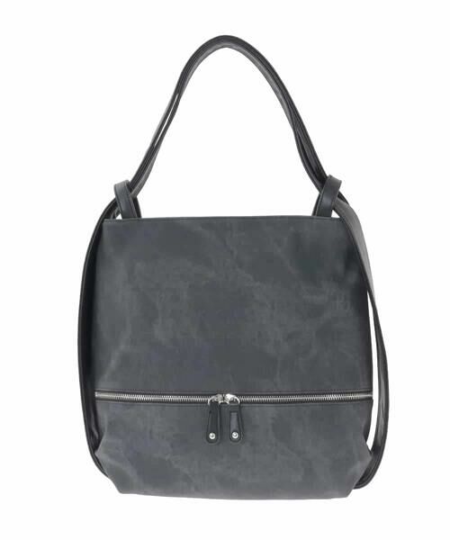 MK MICHEL KLEIN BAG / エムケーミッシェルクランバッグ トートバッグ | [2WAY/A4収納可]デニム風デザイン変形トートバッグ | 詳細2