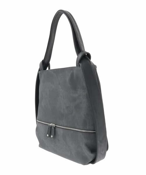 MK MICHEL KLEIN BAG / エムケーミッシェルクランバッグ トートバッグ | [2WAY/A4収納可]デニム風デザイン変形トートバッグ | 詳細3