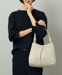 MK MICHEL KLEIN BAG / エムケーミッシェルクランバッグ トートバッグ | [2WAY]合成皮革タックデザインバッグ