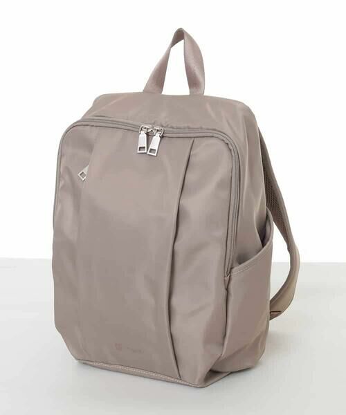 MK MICHEL KLEIN BAG/エムケーミッシェルクランバッグ [撥水/A4収納可]フロントタックコンパクトリュック ベージュ F