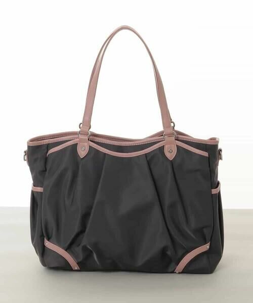 MK MICHEL KLEIN BAG / エムケーミッシェルクランバッグ トートバッグ | [撥水/2WAY]パイピングタックデザイントートバッグ | 詳細1