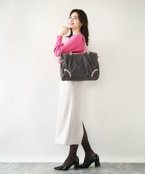 MK MICHEL KLEIN BAG / エムケーミッシェルクランバッグ トートバッグ | [撥水/2WAY]パイピングタックデザイントートバッグ | 詳細14