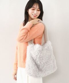 MK MICHEL KLEIN BAG / エムケーミッシェルクランバッグ トートバッグ | [2WAY]ファーショルダースクエアデザインバッグ