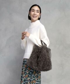 MK MICHEL KLEIN BAG / エムケーミッシェルクランバッグ トートバッグ | [2WAY]ファーショルダースクエアデザインバッグ