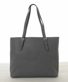 MK MICHEL KLEIN BAG / エムケーミッシェルクランバッグ トートバッグ | [2WAY/インナーバッグ付き]ベルトアクセントスクエアトートバッグ