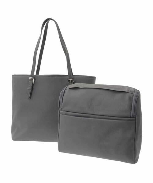 MK MICHEL KLEIN BAG / エムケーミッシェルクランバッグ トートバッグ | [2WAY/インナーバッグ付き]ベルトアクセントスクエアトートバッグ | 詳細2