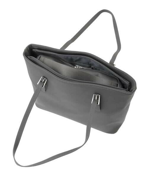 MK MICHEL KLEIN BAG / エムケーミッシェルクランバッグ トートバッグ | [2WAY/インナーバッグ付き]ベルトアクセントスクエアトートバッグ | 詳細9