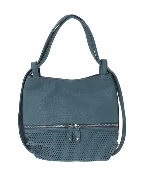 MK MICHEL KLEIN BAG / エムケーミッシェルクランバッグ トートバッグ | [2WAY]パンチングデザイン変形ミニトートバッグ | 詳細1