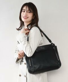 MK MICHEL KLEIN BAG / エムケーミッシェルクランバッグ トートバッグ | [2WAY/A4収納可]ジップデザインスクエアトートバッグ