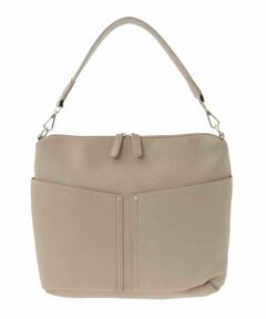 MK MICHEL KLEIN BAG / エムケーミッシェルクランバッグ ショルダーバッグ | [2WAY]合成皮革ダブルポケットスクエアバッグ