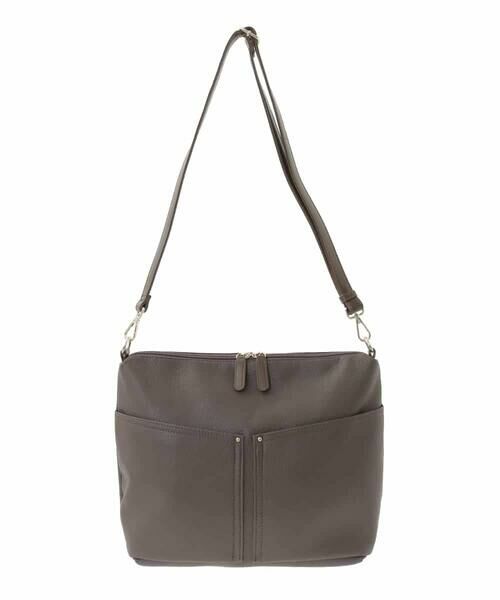 MK MICHEL KLEIN BAG / エムケーミッシェルクランバッグ ショルダーバッグ | [2WAY]合成皮革ダブルポケットスクエアバッグ | 詳細10