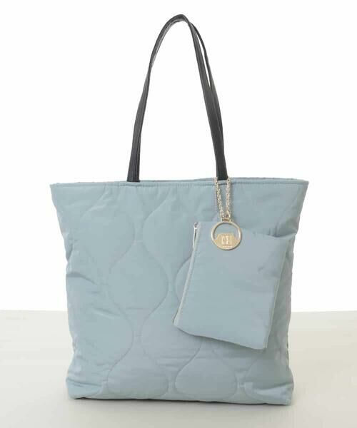 MK MICHEL KLEIN BAG / エムケーミッシェルクランバッグ トートバッグ | [ポーチ・チャーム付き/A4収納可]キルティングスクエアトートバッグ（グレー）