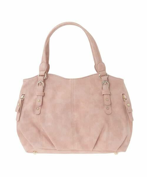 MK MICHEL KLEIN BAG / エムケーミッシェルクランバッグ トートバッグ | [2WAY]ベルトデザインラウンドトートバッグ（ピンク）