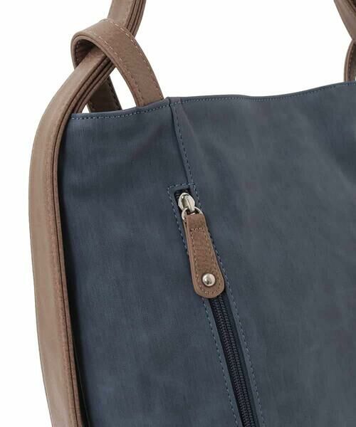 MK MICHEL KLEIN BAG / エムケーミッシェルクランバッグ トートバッグ | [2WAY/A4収納可]デニム風デザイン変形トートバッグ | 詳細4