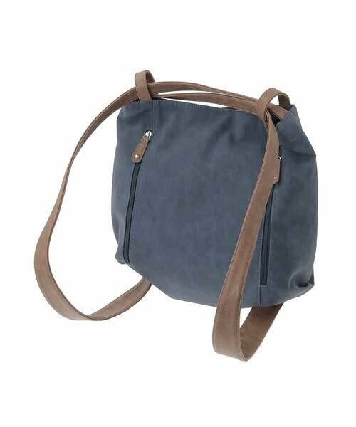 MK MICHEL KLEIN BAG / エムケーミッシェルクランバッグ トートバッグ | [2WAY/A4収納可]デニム風デザイン変形トートバッグ | 詳細8