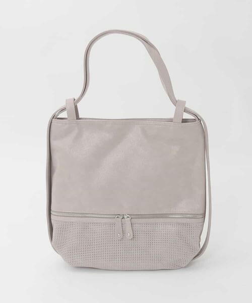 MK MICHEL KLEIN BAG / エムケーミッシェルクランバッグ トートバッグ | [2WAY]パンチングデザイン変形トートバッグ（ラベンダー）