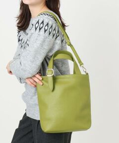 MK MICHEL KLEIN BAG / エムケーミッシェルクランバッグ トートバッグ | [2WAY]合成皮革バケットデザイントートバッグ
