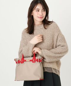 MK MICHEL KLEIN BAG / エムケーミッシェルクランバッグ トートバッグ | [2WAY/撥水加工]異素材ベルトデザインスクエアバッグ