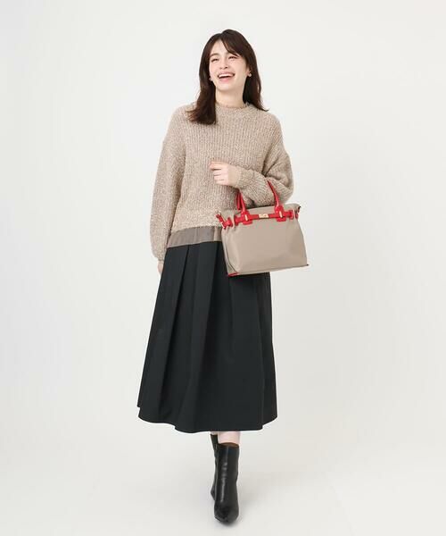 MK MICHEL KLEIN BAG / エムケーミッシェルクランバッグ トートバッグ | [2WAY/撥水加工]異素材ベルトデザインスクエアバッグ | 詳細16