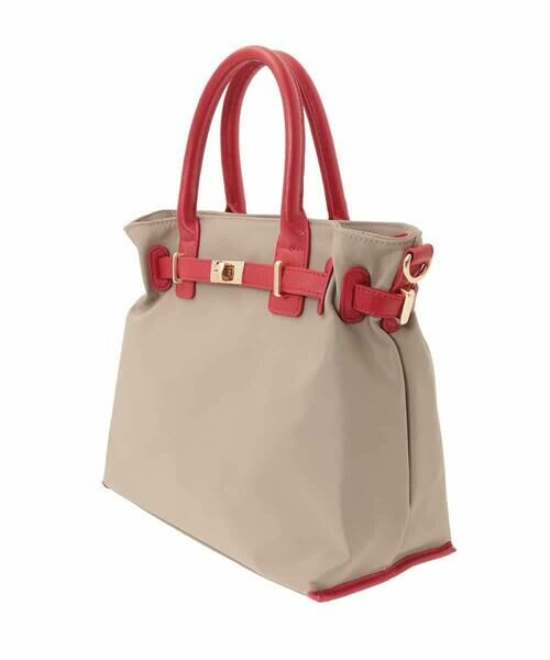 MK MICHEL KLEIN BAG / エムケーミッシェルクランバッグ トートバッグ | [2WAY/撥水加工]異素材ベルトデザインスクエアバッグ | 詳細3