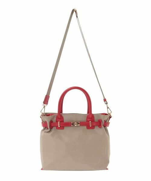 MK MICHEL KLEIN BAG / エムケーミッシェルクランバッグ トートバッグ | [2WAY/撥水加工]異素材ベルトデザインスクエアバッグ | 詳細5