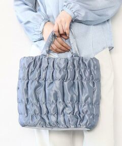 MK MICHEL KLEIN BAG / エムケーミッシェルクランバッグ トートバッグ | [A4収納可/300g以下の軽量]ギャザーデザインナイロントートバッグ