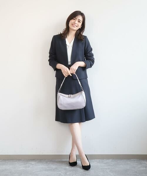 MK MICHEL KLEIN BAG / エムケーミッシェルクランバッグ ショルダーバッグ | [軽量/2WAY]異素材ポイントラウンドショルダーバッグ | 詳細17