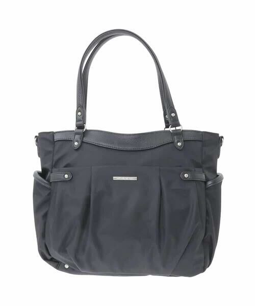 MK MICHEL KLEIN BAG / エムケーミッシェルクランバッグ トートバッグ | [撥水/2WAY/A4収納可]サイドポケットパイピングバッグ（ブラック）