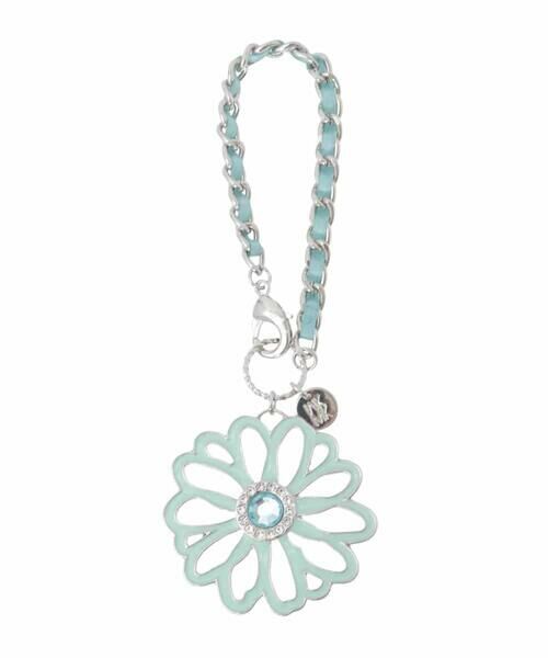 MK MICHEL KLEIN BAG / エムケーミッシェルクランバッグ チャーム | BIGフラワーチェーンリボンチャーム（ライトブルー）