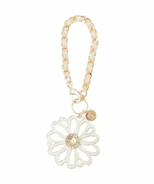 MK MICHEL KLEIN BAG / エムケーミッシェルクランバッグ チャーム | BIGフラワーチェーンリボンチャーム（ホワイト）