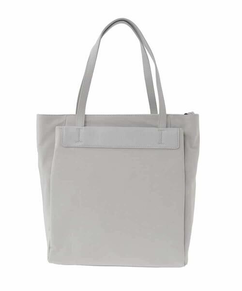 MK MICHEL KLEIN BAG / エムケーミッシェルクランバッグ トートバッグ | [A4収納可]異素材ジョイントスクエアトートバッグ（ライトグレー）