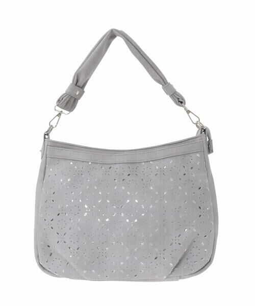 MK MICHEL KLEIN BAG / エムケーミッシェルクランバッグ ショルダーバッグ | [2WAY]パンチングレイヤーデザインバッグ（ライトグレー）