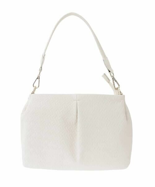 MK MICHEL KLEIN BAG / エムケーミッシェルクランバッグ ショルダーバッグ | [2WAY]編み柄デザインワンハンドルバッグ（アイボリー）