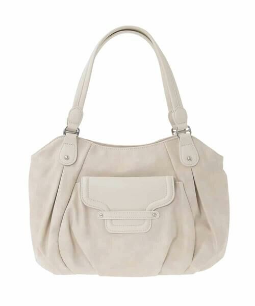 MK MICHEL KLEIN BAG / エムケーミッシェルクランバッグ トートバッグ | [2WAY]フラップポケットデザイントートバッグ（ベージュ）