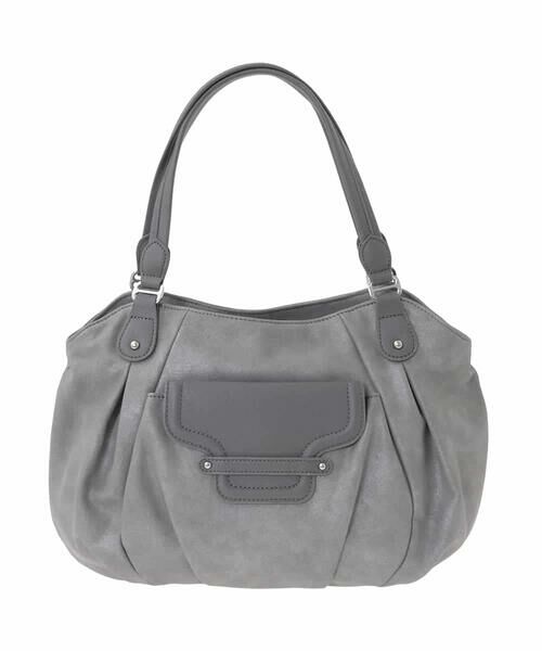 MK MICHEL KLEIN BAG / エムケーミッシェルクランバッグ トートバッグ | [2WAY]フラップポケットデザイントートバッグ（グレー）