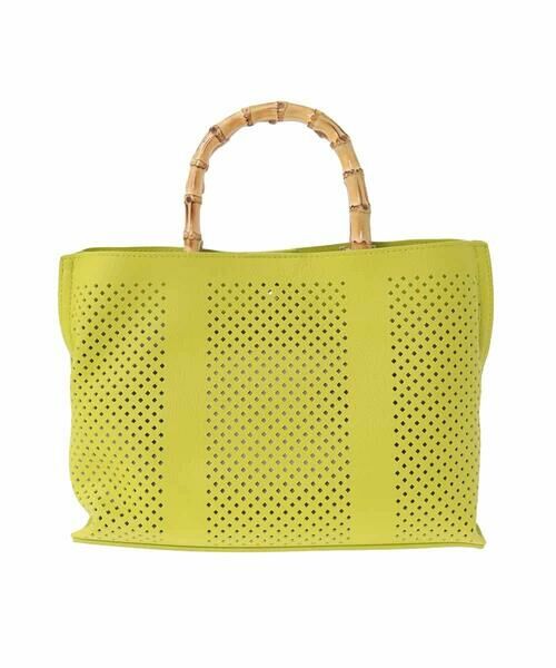 MK MICHEL KLEIN BAG / エムケーミッシェルクランバッグ トートバッグ | [2WAY]バンブーハンドルパンチングバッグ（グリーン）