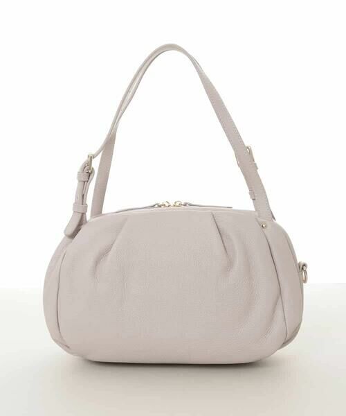 MK MICHEL KLEIN BAG / エムケーミッシェルクランバッグ トートバッグ | [2WAY]ベルトハンドルタックデザイントート（ライトグレー）