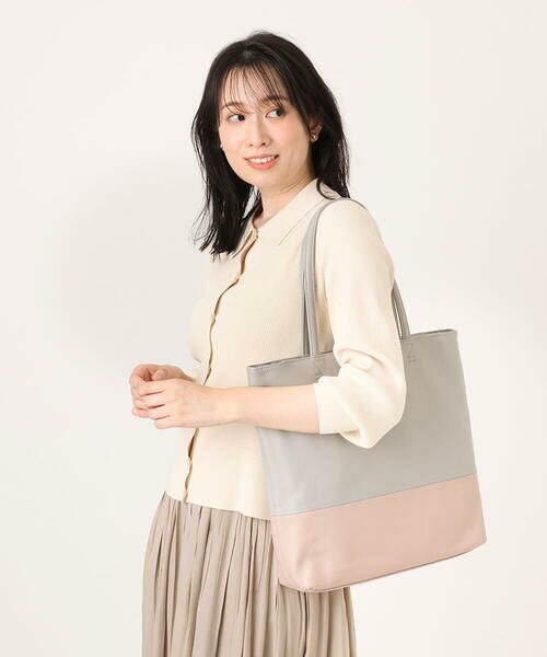 MK MICHEL KLEIN BAG / エムケーミッシェルクランバッグ トートバッグ | [A4収納可]バイカラーデザイン牛革トートバッグ | 詳細15