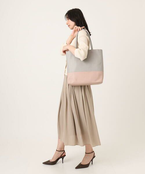 MK MICHEL KLEIN BAG / エムケーミッシェルクランバッグ トートバッグ | [A4収納可]バイカラーデザイン牛革トートバッグ | 詳細16