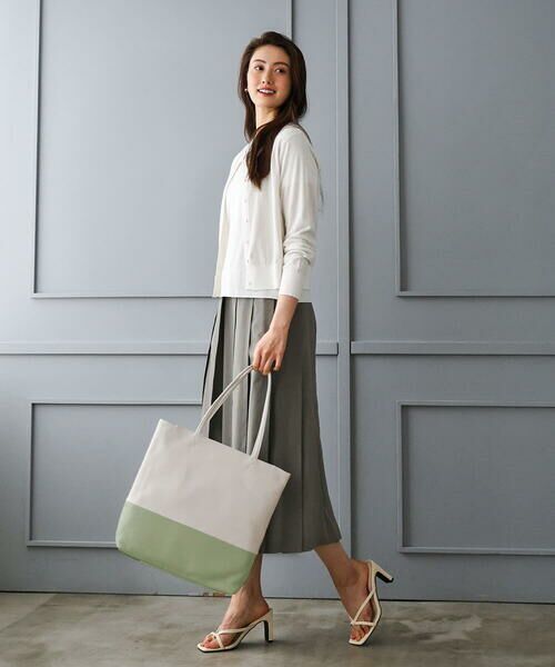 MK MICHEL KLEIN BAG / エムケーミッシェルクランバッグ トートバッグ | [A4収納可]バイカラーデザイン牛革トートバッグ | 詳細19