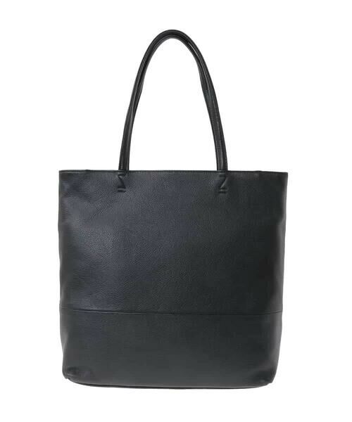 MK MICHEL KLEIN BAG / エムケーミッシェルクランバッグ トートバッグ | バイカラーデザイン牛革トートバッグ（ブラック）