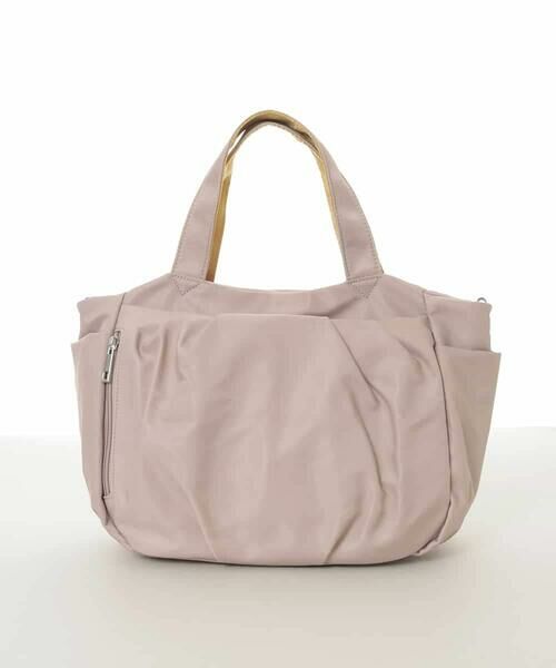 MK MICHEL KLEIN BAG / エムケーミッシェルクランバッグ トートバッグ | [2WAY/撥水]多機能ポケットタックデザイントートバッグ（ベージュ）