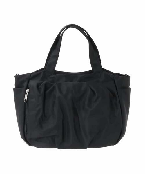 MK MICHEL KLEIN BAG / エムケーミッシェルクランバッグ トートバッグ | [2WAY/撥水]多機能ポケットタックデザイントートバッグ（ブラック）