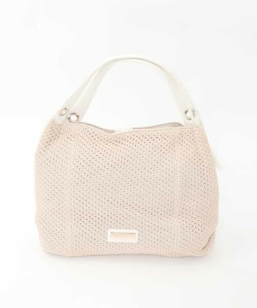 MK MICHEL KLEIN BAG / エムケーミッシェルクランバッグ トートバッグ | サイドファスナーメッシュデザイントートバッグ（ベージュ）