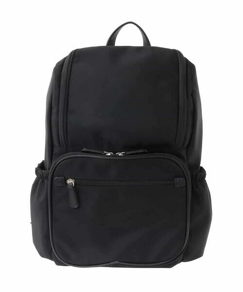 MK MICHEL KLEIN BAG / エムケーミッシェルクランバッグ リュック・バックパック | [撥水/A4収納可]多機能ポケットパイピングデザインリュック（ブラック）