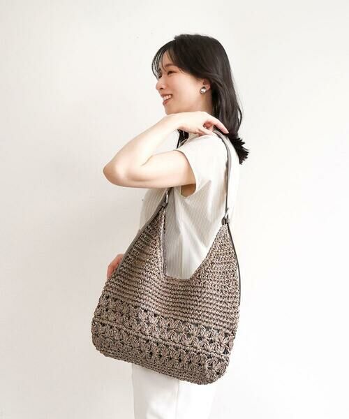 MK MICHEL KLEIN BAG / エムケーミッシェルクランバッグ ショルダーバッグ | ワンハンドルメッシュペーパーバッグ（グレー）